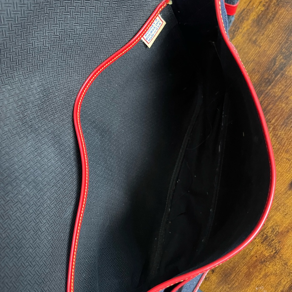 Dooney & Bourke vintage Denim Messenger Bag with Red Trim - Picture 5 of 9